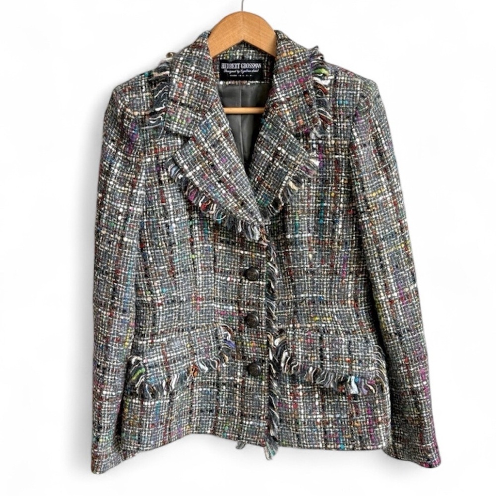 Vintage Herbert Grossman by Cynthia Sobel Tweed Blazer Size 8